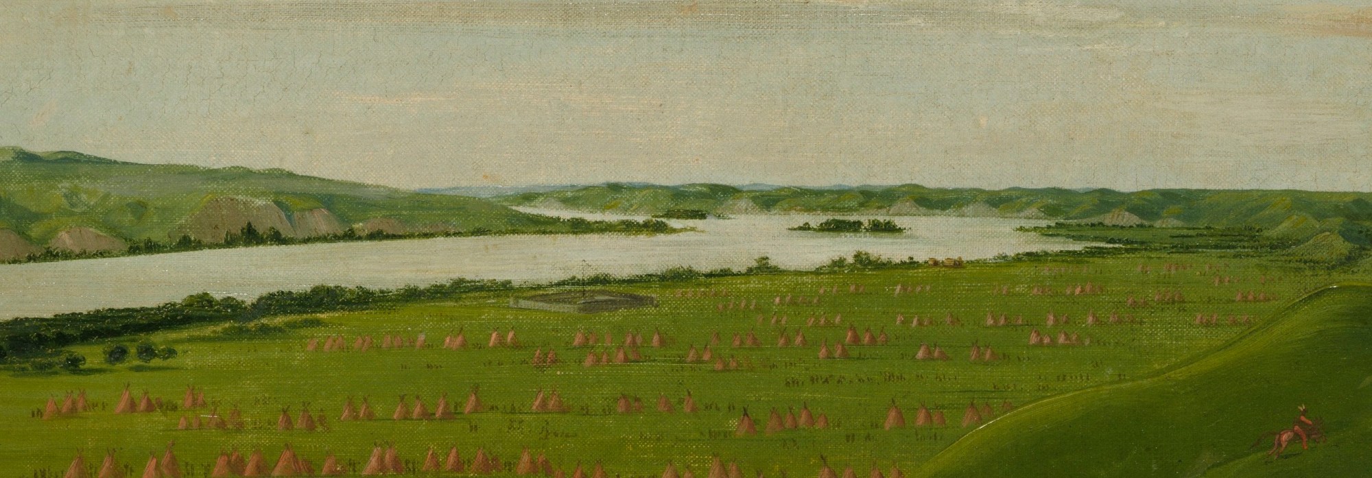 George Catlin painting of Fort Pierre on the upper Missouri